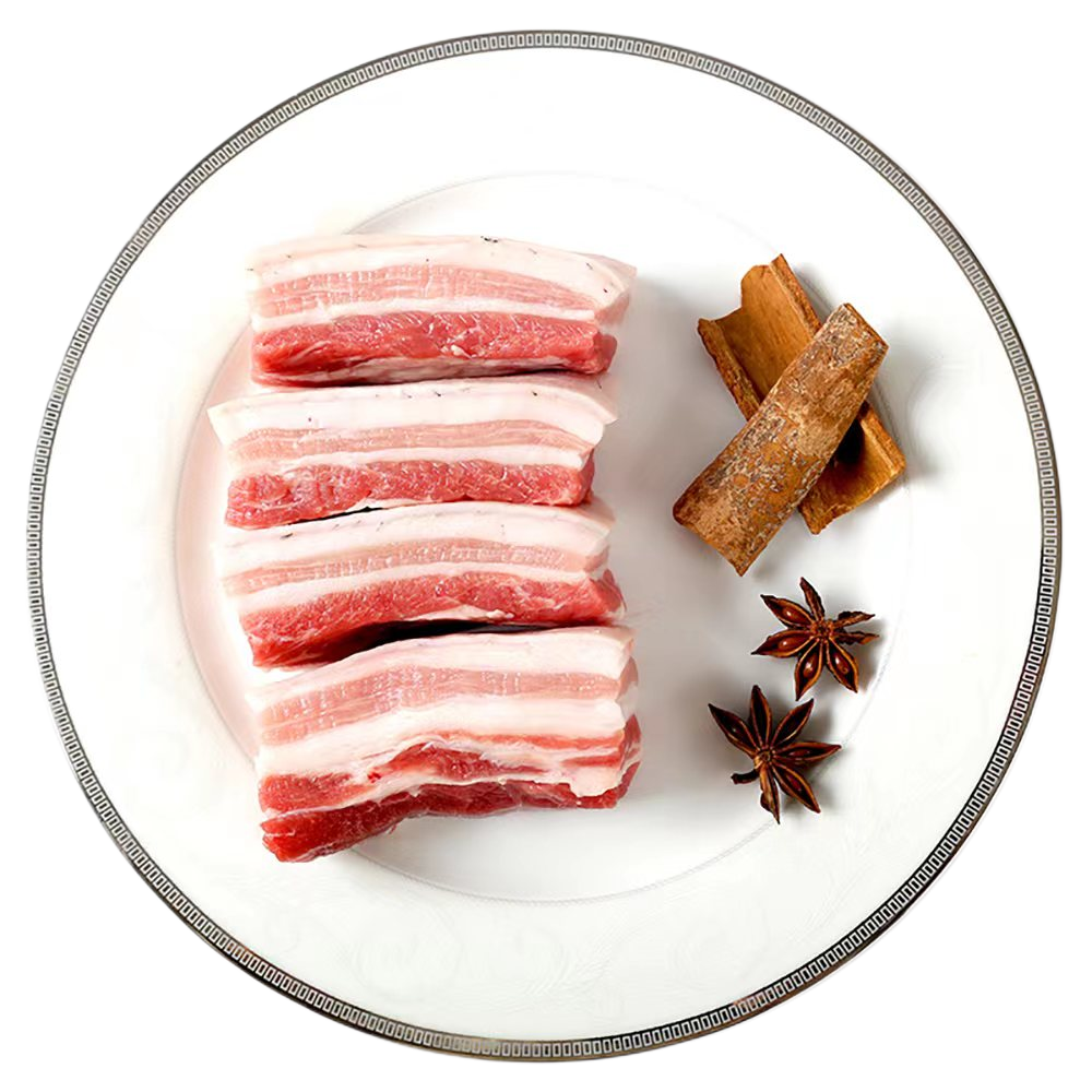 【冷鲜】农家黑毛土猪带皮五花肉
